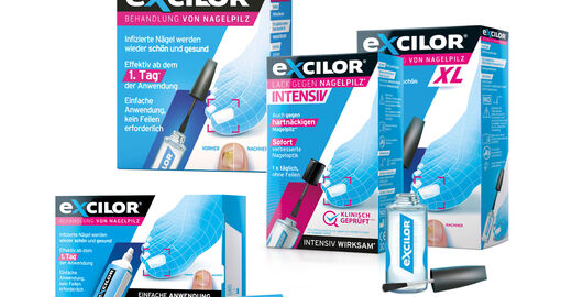 Produktbild von Excilor-Produkten gegen Nagelpilz