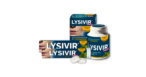 Produktbild verschiedener Produkte von Lysivir bei Lippenherpes