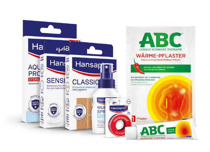 Produktbild verschiedener Hansaplast und ABC Produkte